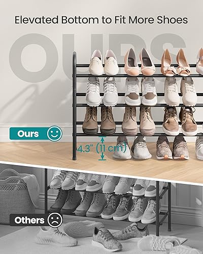 Miniatura 6 de SONGMICS Zapatero expandible de 3 niveles, estante de zapatos de metal para 8-20 pares de zapatos, zapatero independiente para entrada, armario,