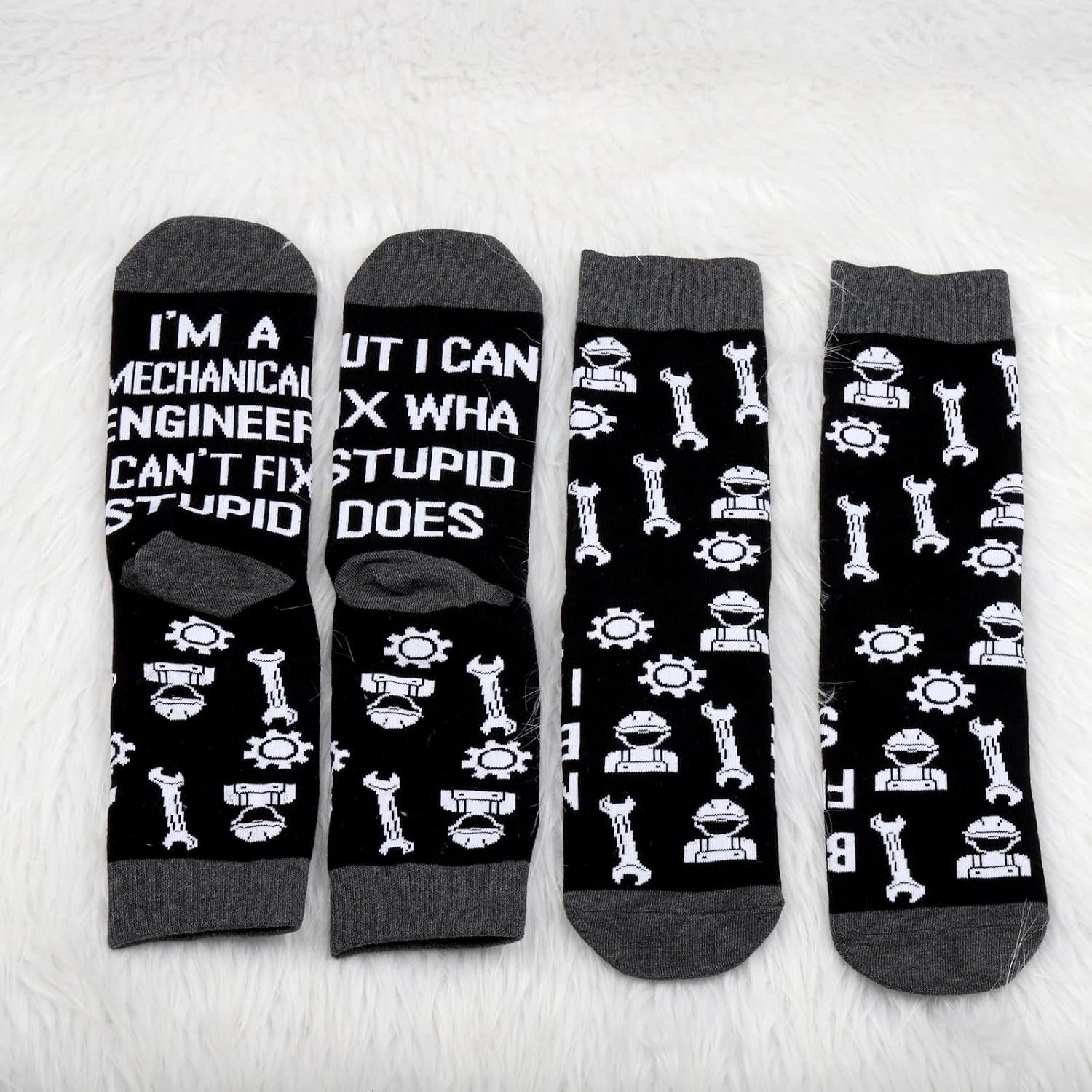 PXTIDY 2 Pairs Mechanical Engineer Socks - Mechanical Engineering Gift - Image 2