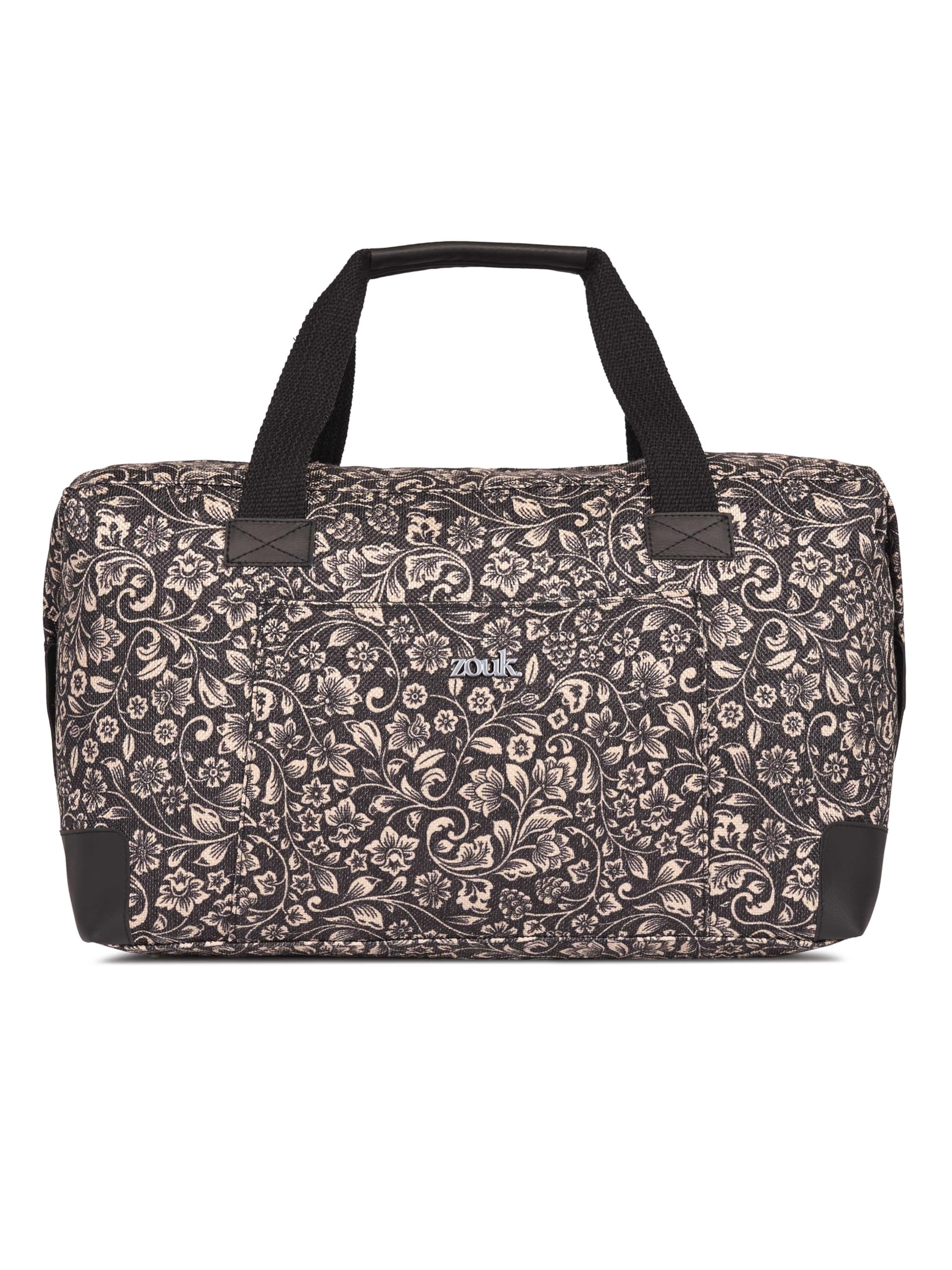 zouk Collapsible Duffle Bag for Men and Women | Lightweight Foldable Travel Duffel Bag | Vegan Leather & Handcrafted Fabric | Water-Resistant Lining | 33L Weekend & Short Trip Bag | Flomotif-picture-11