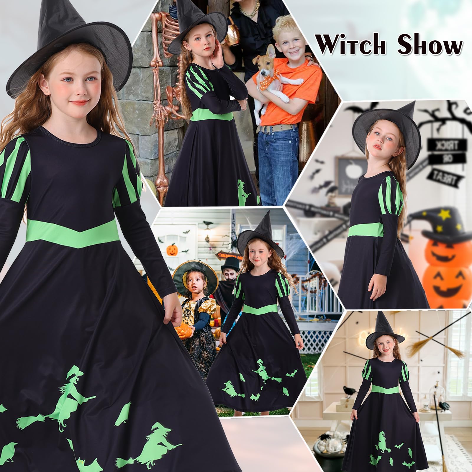 Marendyee Witch Costume for Kids-Girls Fancy Dress Up Christmas Dresses - Image 3
