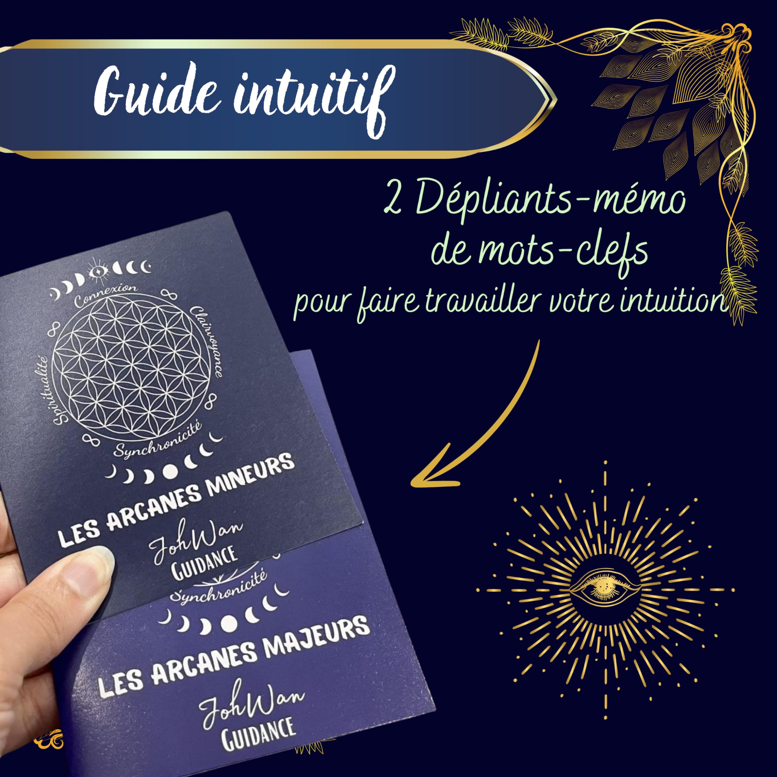 Le Tarot de Johwan - 78 Cartes Fusion Marseille/Rider-Waite - Édition Gold Prestige Tranche Dorée - Boîte Aimantée + Pochon - 2 Mémos Inclus