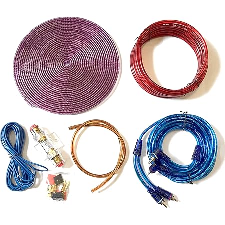 Amazon Pog カーオーディオケーブル ハイパフォーマンス 10ゲージ配線キット 電源ケーブル アース リモート Rca スピーカーケーブル Agu 端子 Ht 368s カーオーディオケーブル 車 バイク