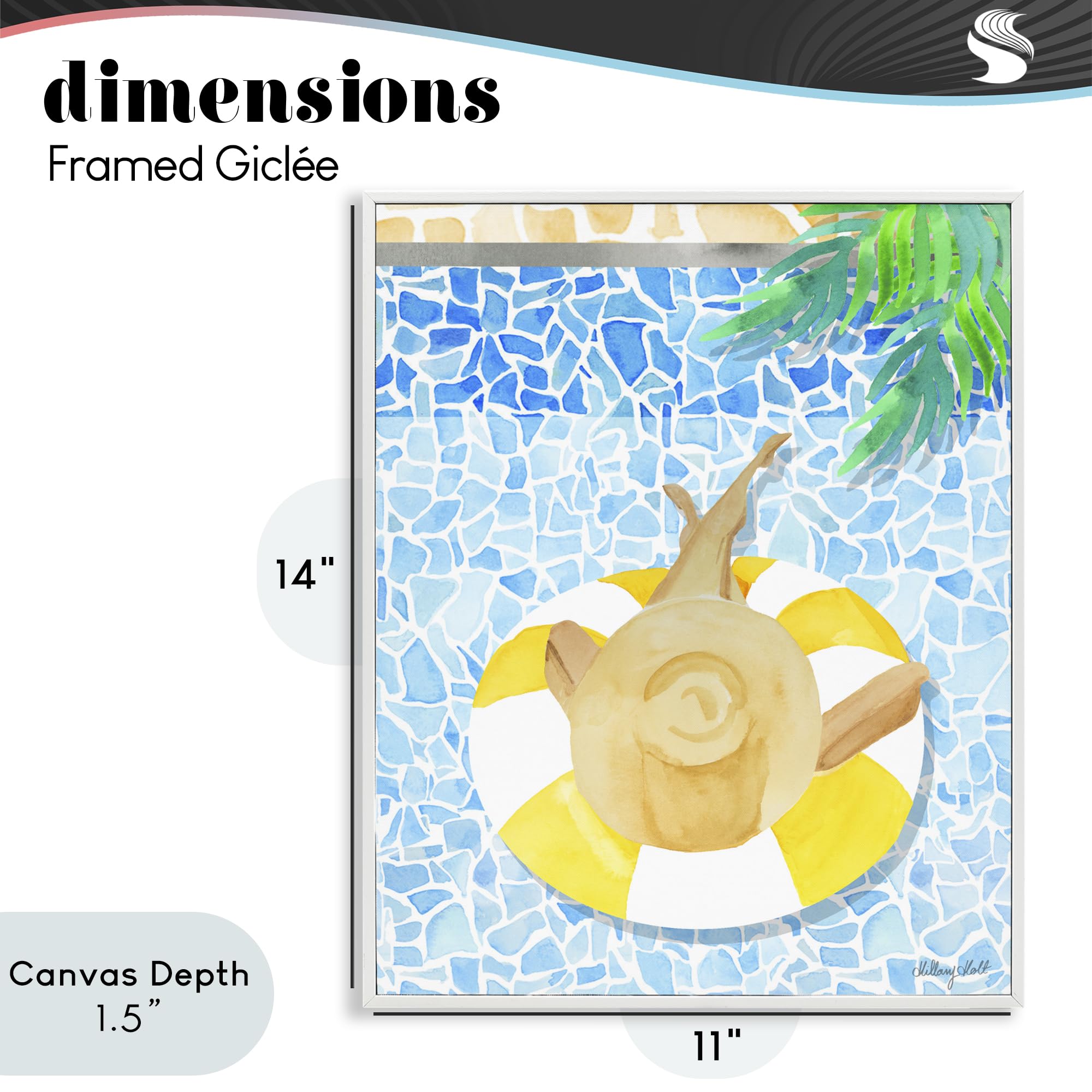 Poolside Drift Coastal Summer, stampa giclée incorniciata, 28 x 35 cm