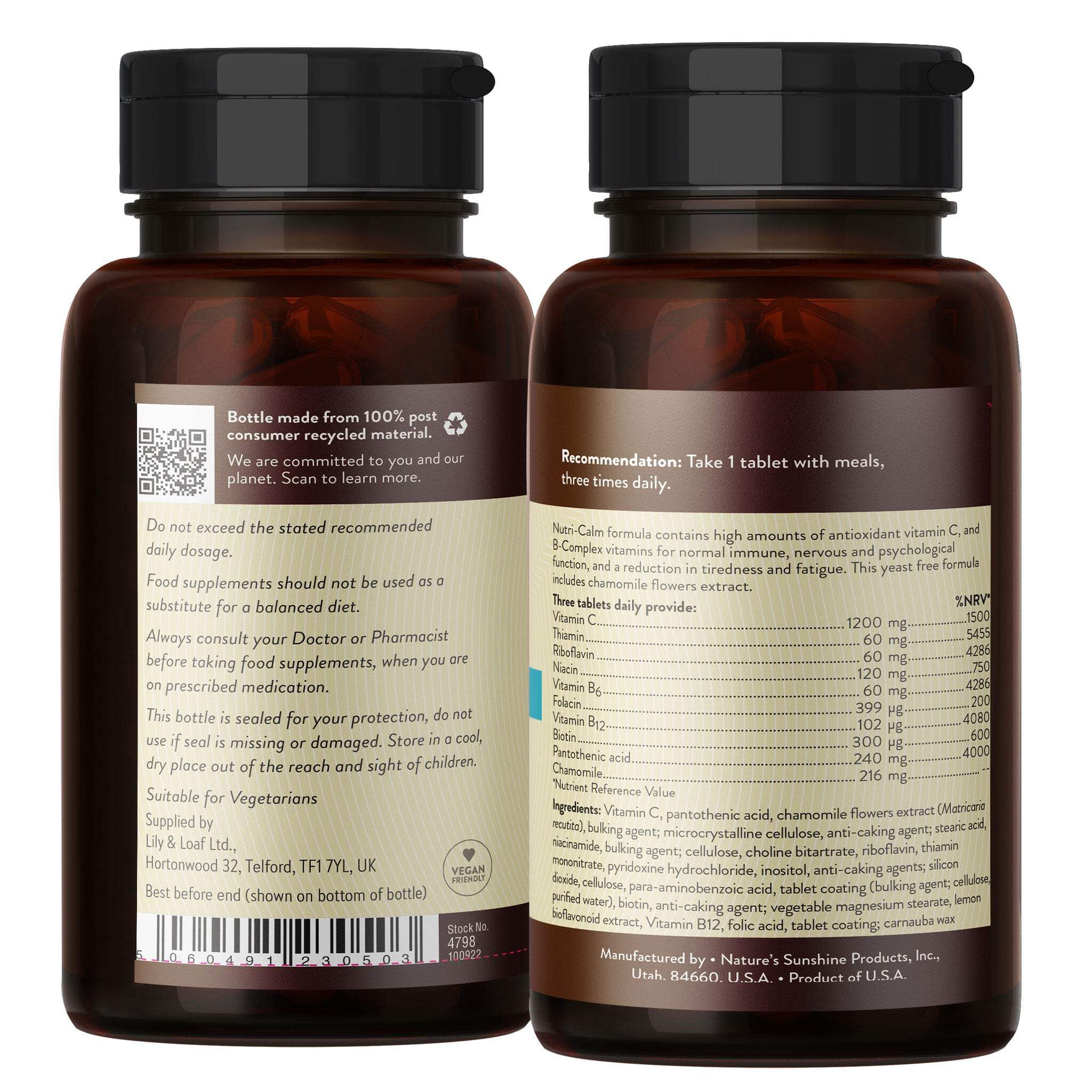 Nature's Sunshine Nutri-Calm, 100 Tablets | Natural Anxiety Supplement to Promote Peace of Mind and Cope with Occasional Stress — Amazon image 2