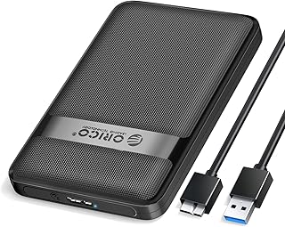 ORICO 2.5'' Hard Drive Enclosure, Upgraded Tool-Free 5Gbps USB 3.0 to SATA External Hard Drive Case for 2.5 Inch 7mm 9.5mm SSD HDD Max 6TB, UASP Supported, Black(2577U3)