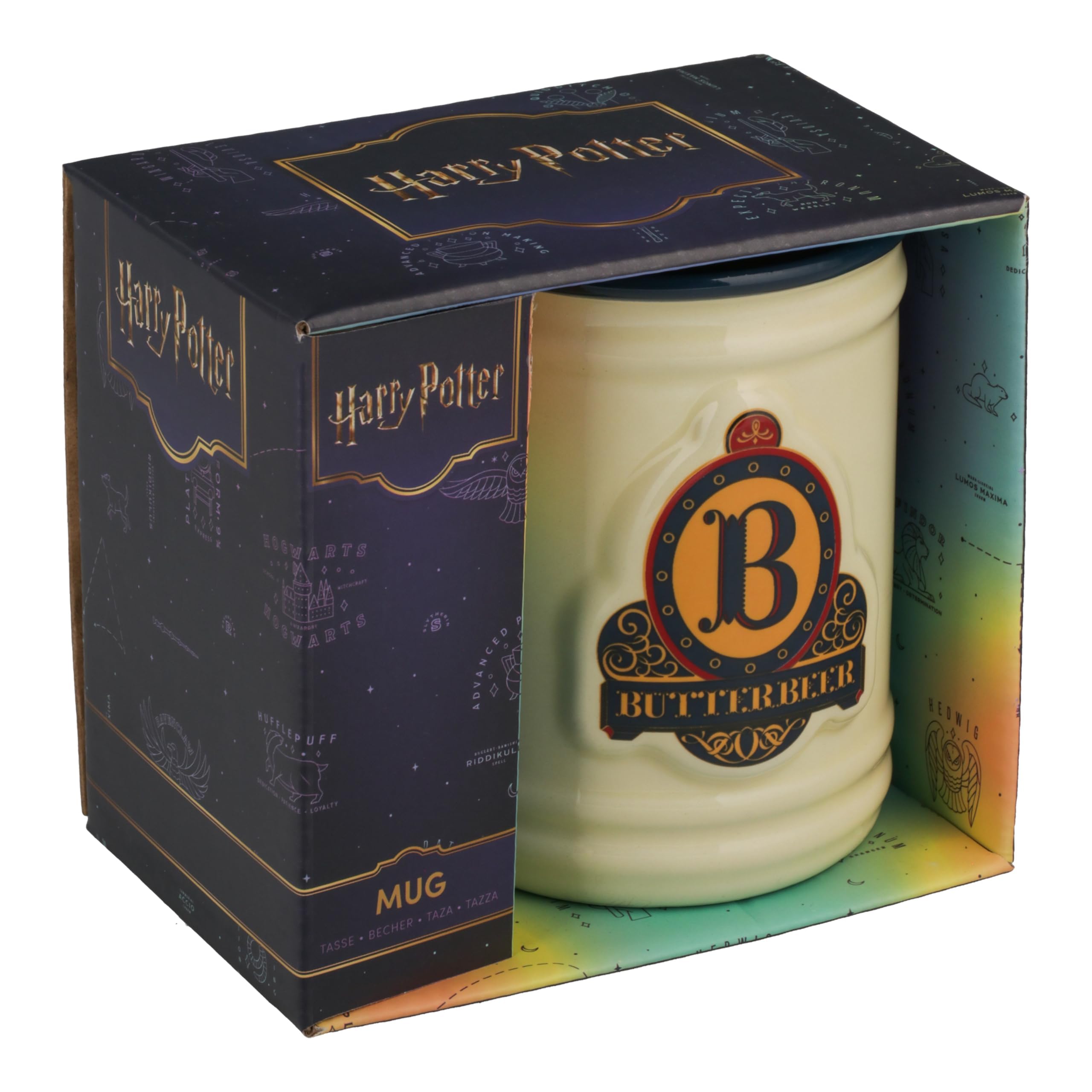 Harry Potter kubek z piwem maślanym, oficjalna licencja Wizarding World Collectible, ceramiczny kubek 350 ml do kawy, herbaty i nie tylko, inspirowany trzema miotłami prezent dla fanów popkultury
