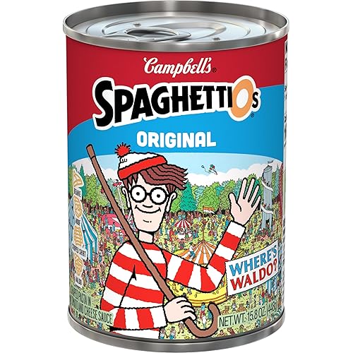 SpaghettiOs Original Canned Pasta With Where’s Waldo? Shapes, 15.8 oz Can (Packaging May Vary)