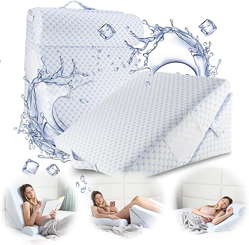 Miniatura 8 de Nestl Almohada de cuña de cama  Almohada de cuña para dormir para reducir el reflujo ácido, almohadas de cuña para después de la cirugía 8 en 1,