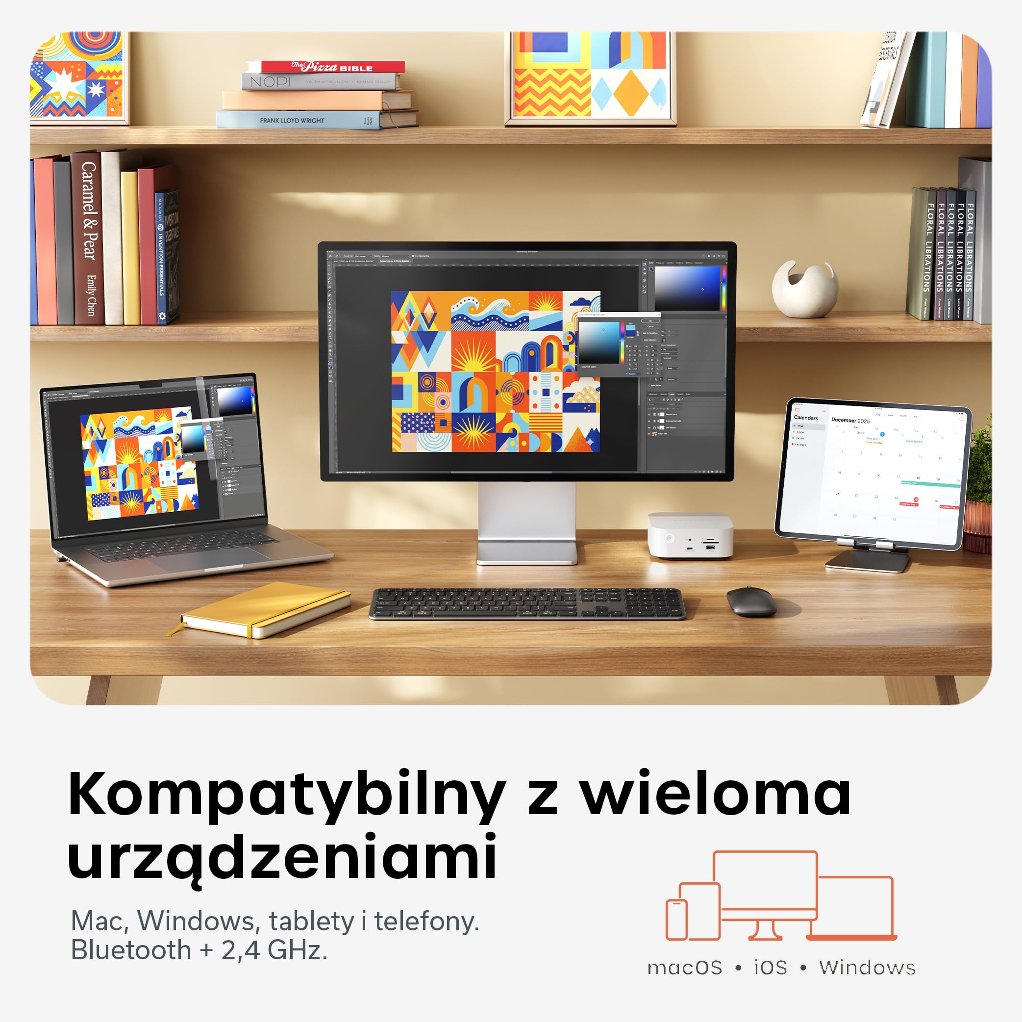 SATECHI klawiatura i mysz CEX3, amerykański układ QWERTY, gwiezdna czerń | Bluetooth, obsługa wielu urządzeń i odbiornik USB-C, pełnowymiarowa klawiatura; zgodność z MacBookiem i komputerami z Windows