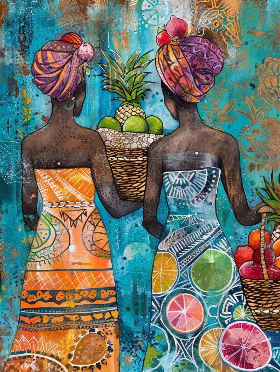 Donna Africana Diamond Painting Adulti 60x80cm, 5D Diamond Painting 7-8091
