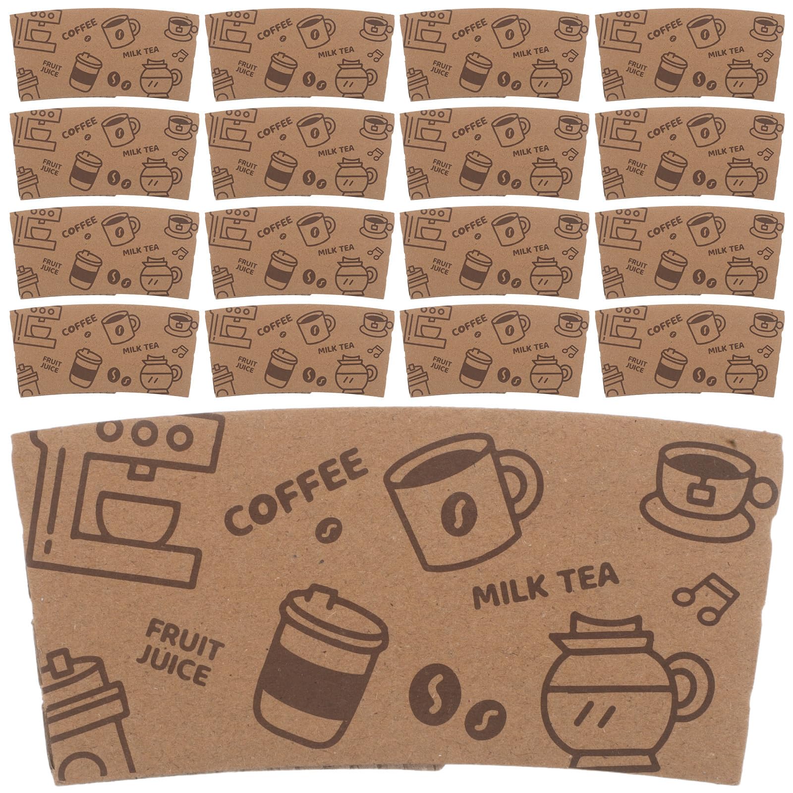Manchons pour tasse évitant les brûlures en carton ondulé pour café chaud