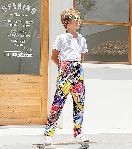 Miniatura 3 de uideazone 6-13T - Pantalones deportivos divertidos con gráficos en 3D para niños, pantalones deportivos para deporte, gimnasio, casual