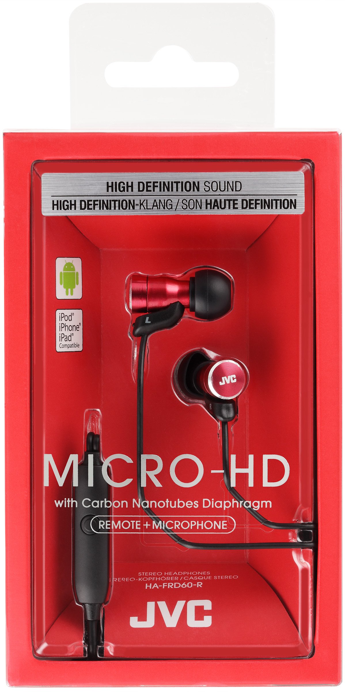 JVC HA-FRD60-R Micro-HD słuchawki douszne czerwone