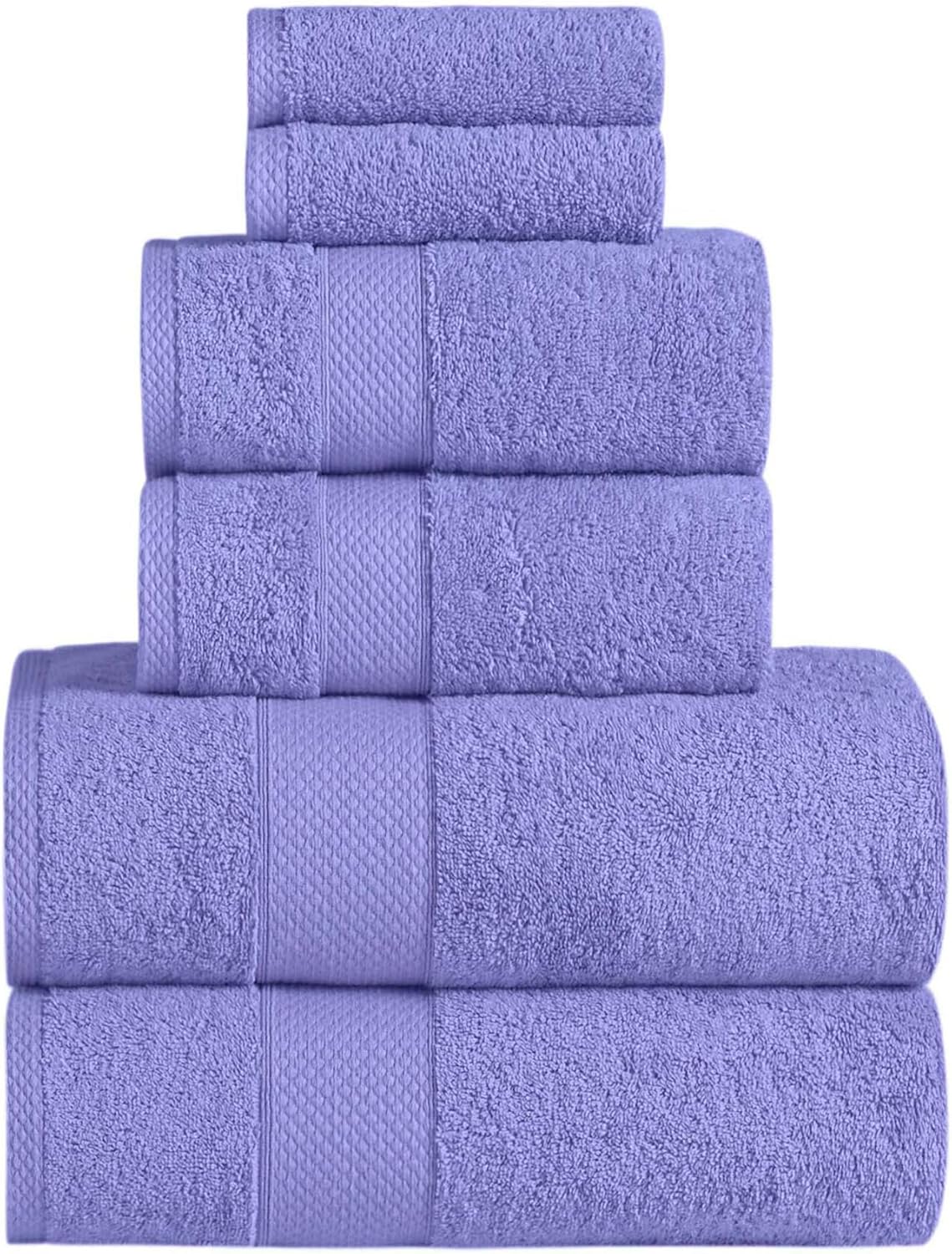 Towels Beyond - Luxury 6 Piece Towel Set, 100% Turkish Cotton, Quick Drying, Highly Absorbent & Comfy, Includes 2 Bath Towels, 2 Hand Towels & 2 Washcloths | (Lilac)