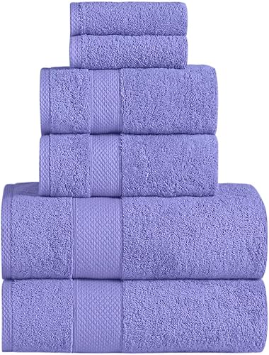 Towels Beyond - Juego de 6 toallas turcas de 100 % algodón turco, absorbentes y cómodas, incluye 2 toallas de baño, 2 toallas de mano y 2 toallas