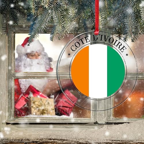 Vista 126 de Bandera de Curazao - Adorno para árbol de Navidad, bandera nacional, decoración de árbol de Navidad de Curazao, recuerdo acrílico, adorno colgante