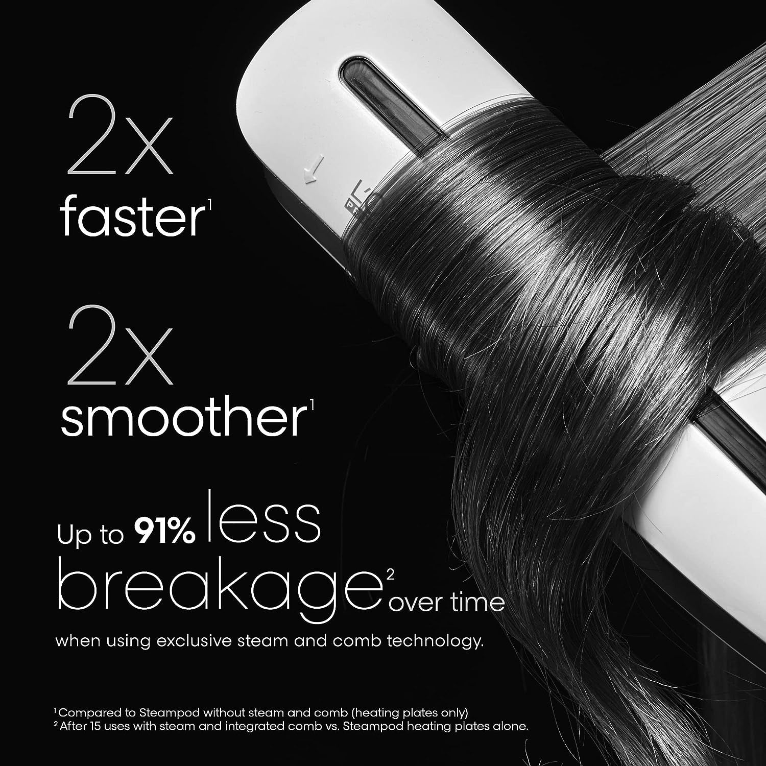 L'Oréal Professionnel Steam Hair Straightener & Styling Tool | Steampod Professional Styler | For All Hair Types and Textures | Smooths and Adds Shine