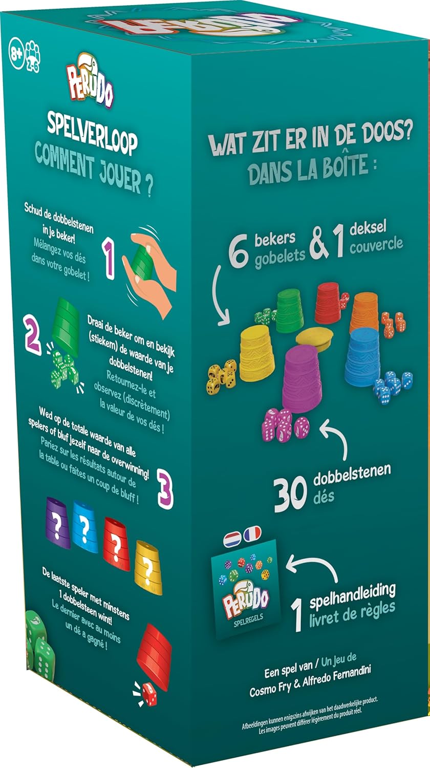 Asmodee Perudo (New Version) Board Game for Adults and Children from 8 Years - Shake, Talk, Win - Dice and Bluff Game - 2 to 6 Players - 30 Minutes