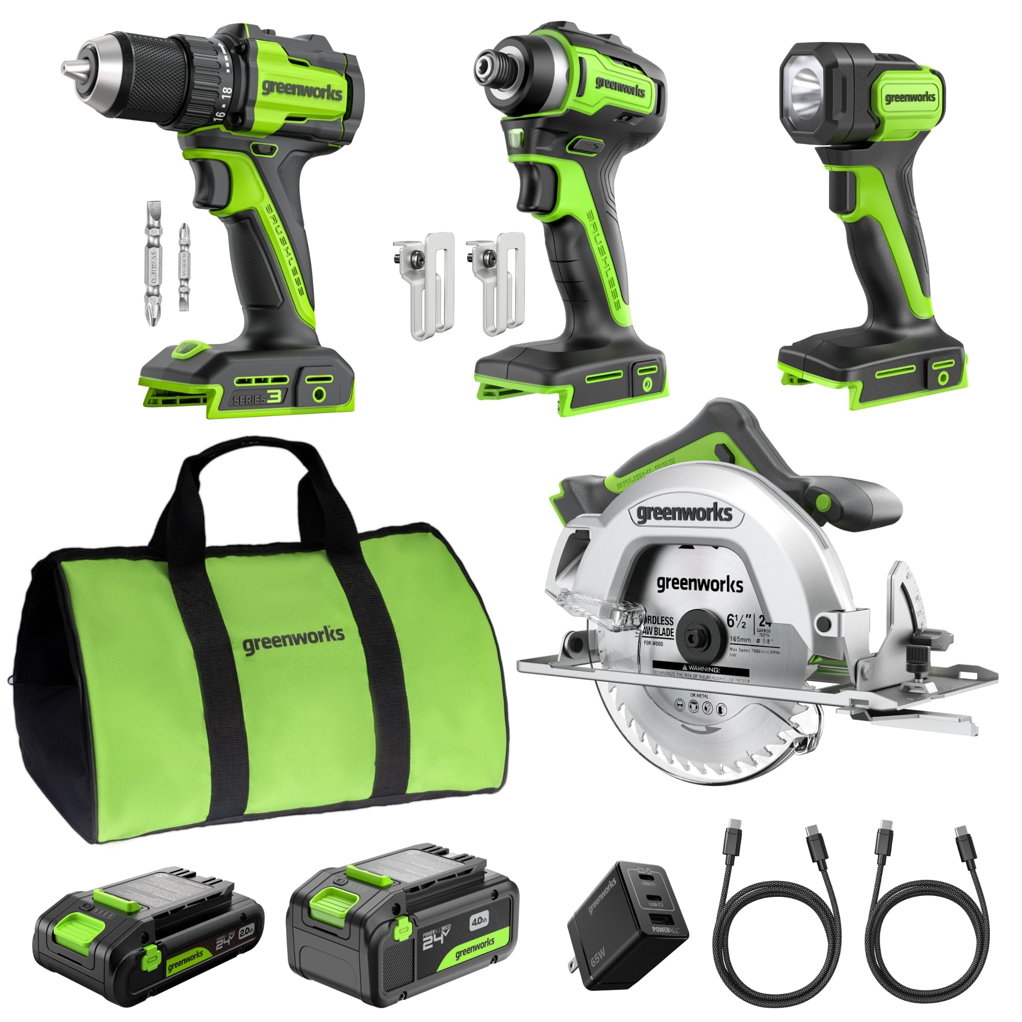 Greenworks 24V CK341 Combo with Circular Saw