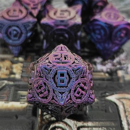 Miniatura 3 de AHDKEJG DND - Juego de dados de metal D&D Dungeons and Dragons, regalos D20 poliédricos RPG MTG, juegos de cartas de escritorio, accesorios de
