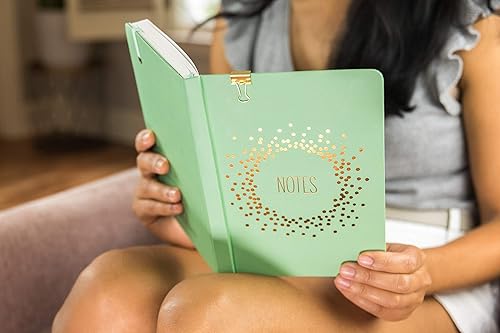 Miniatura 3 de Southworth Diario de alta calidad, 5.5 x 8.25 pulgadas, diseño de explosión de menta, papel premium de 28 libras/3.70 oz/m², diario encuadernado con