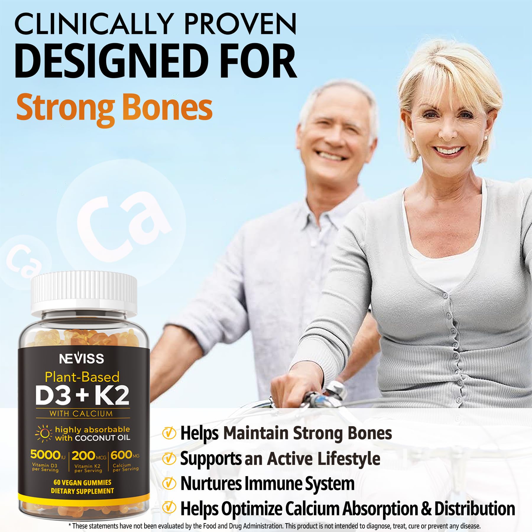 Vitamin D3 K2 Gummies - D3 5000iu + K2 200mcg + Calcium 600mg for Adults — Amazon image 4