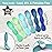 PrimaStella Silicone Chew Spoon Set for Babies and Toddlers - Safety Tested - BPA Free - Microwave, Dishwasher and Freezer Safe - Seaside Palette