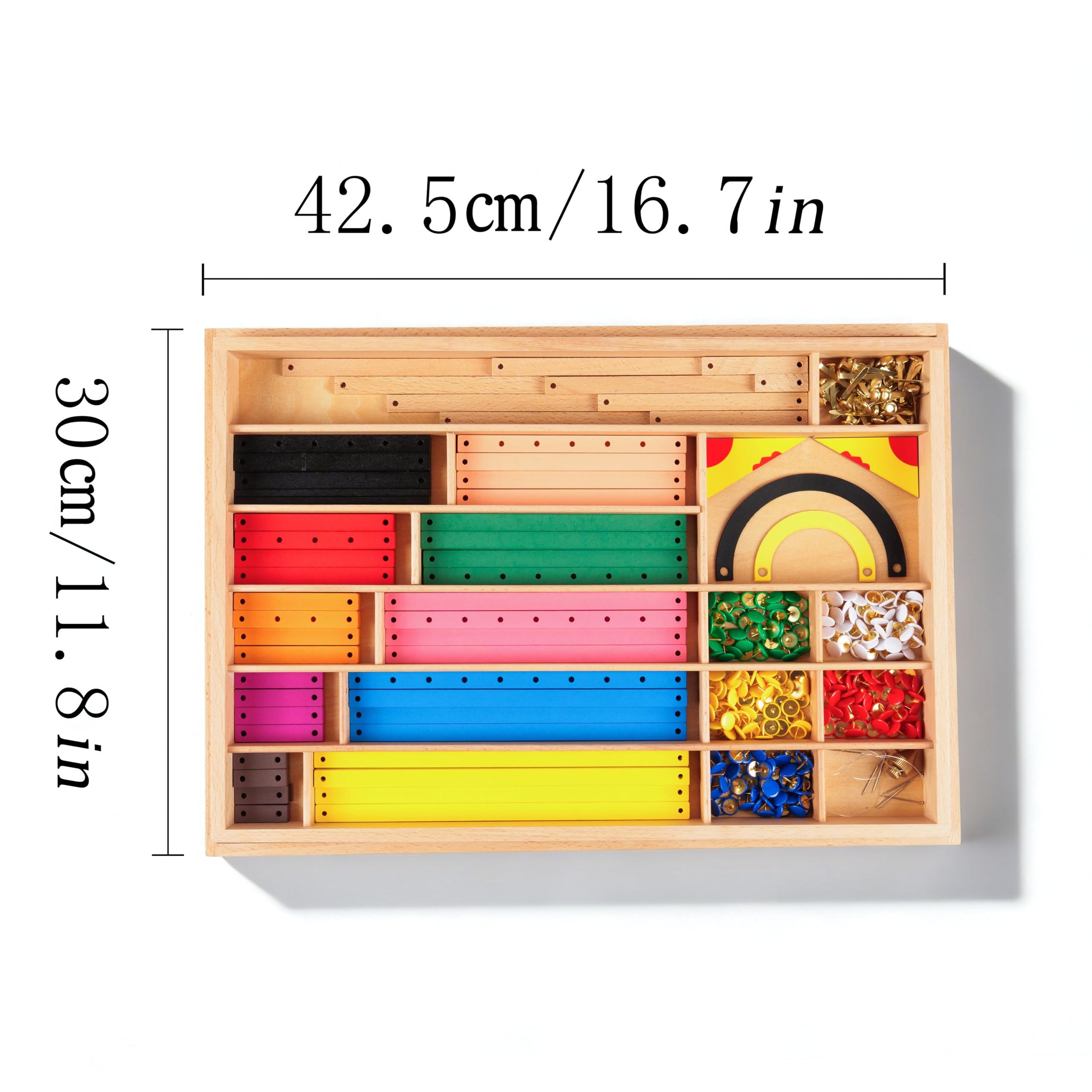 Montessori materiały matematyczne – drewniana zabawka edukacyjna do liczb i liczb, przedszkola i szkoły podstawowej, domowej i klasy od 3 lat (geometryczne pręty Montessori)