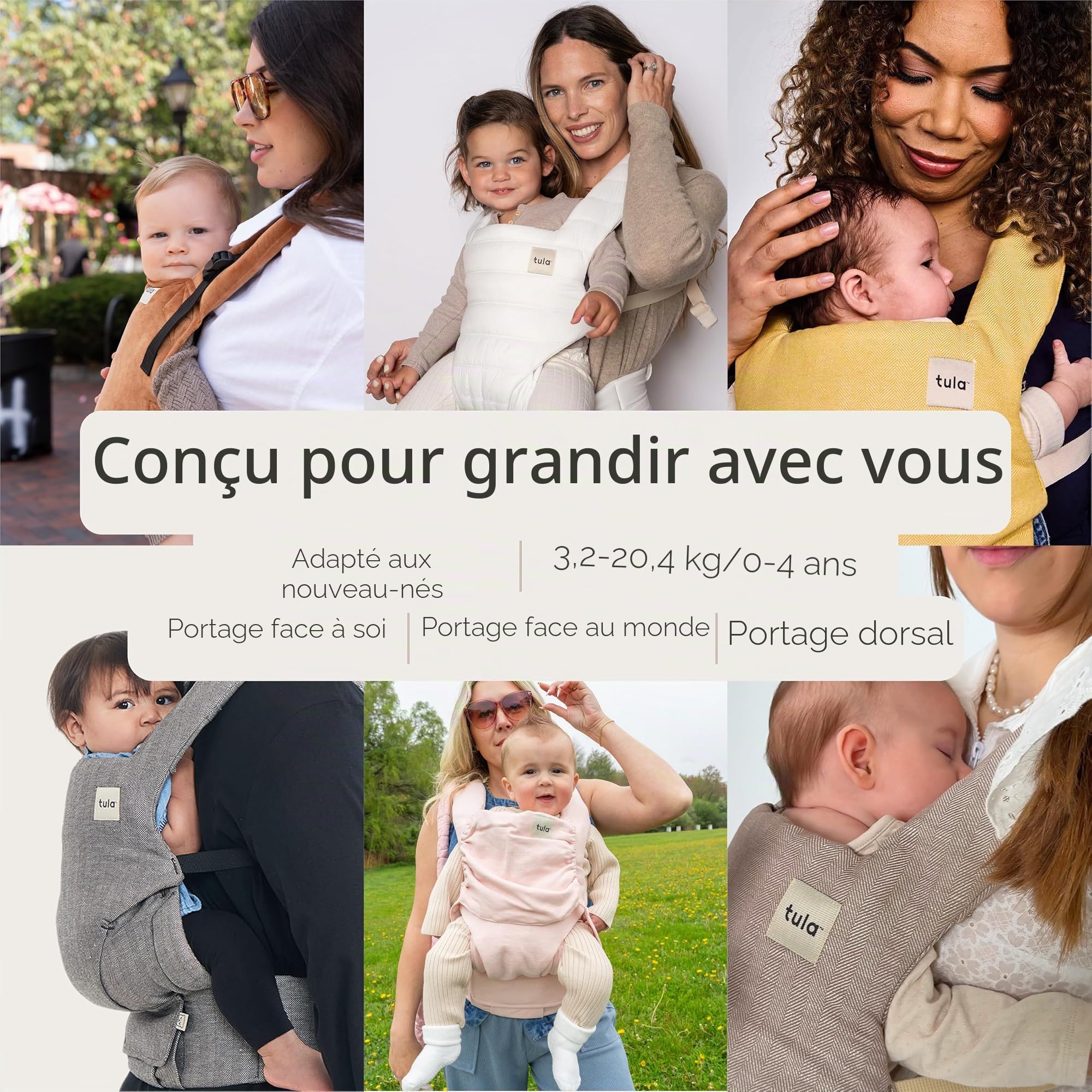 Tula Explore porte bébé des la naissance, porte bébé 3 en 1, face route, porte bebe dorsal (3.2-20.4 kg), Play