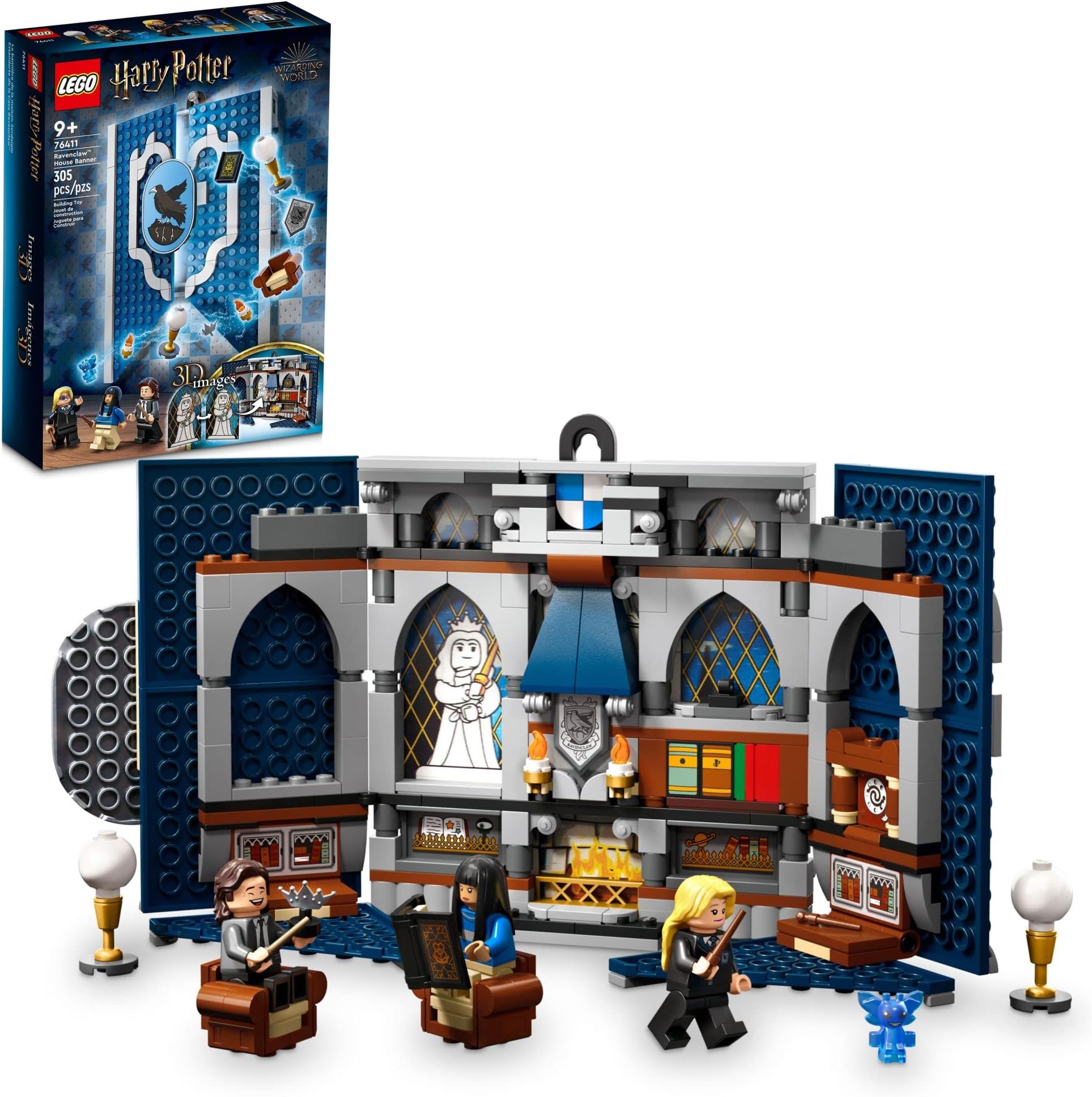 LEGO 76411 Harry Potter Ravenclaw House Banner Hogwarts Castle Toy or Wall Display with Luna Lovegood Figurine Collectible Travel Toys