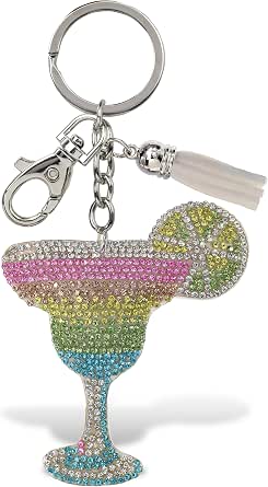 Aqua79 Tropical Cocktail Keychain - Colorful Sparkling Rhinestones ...
