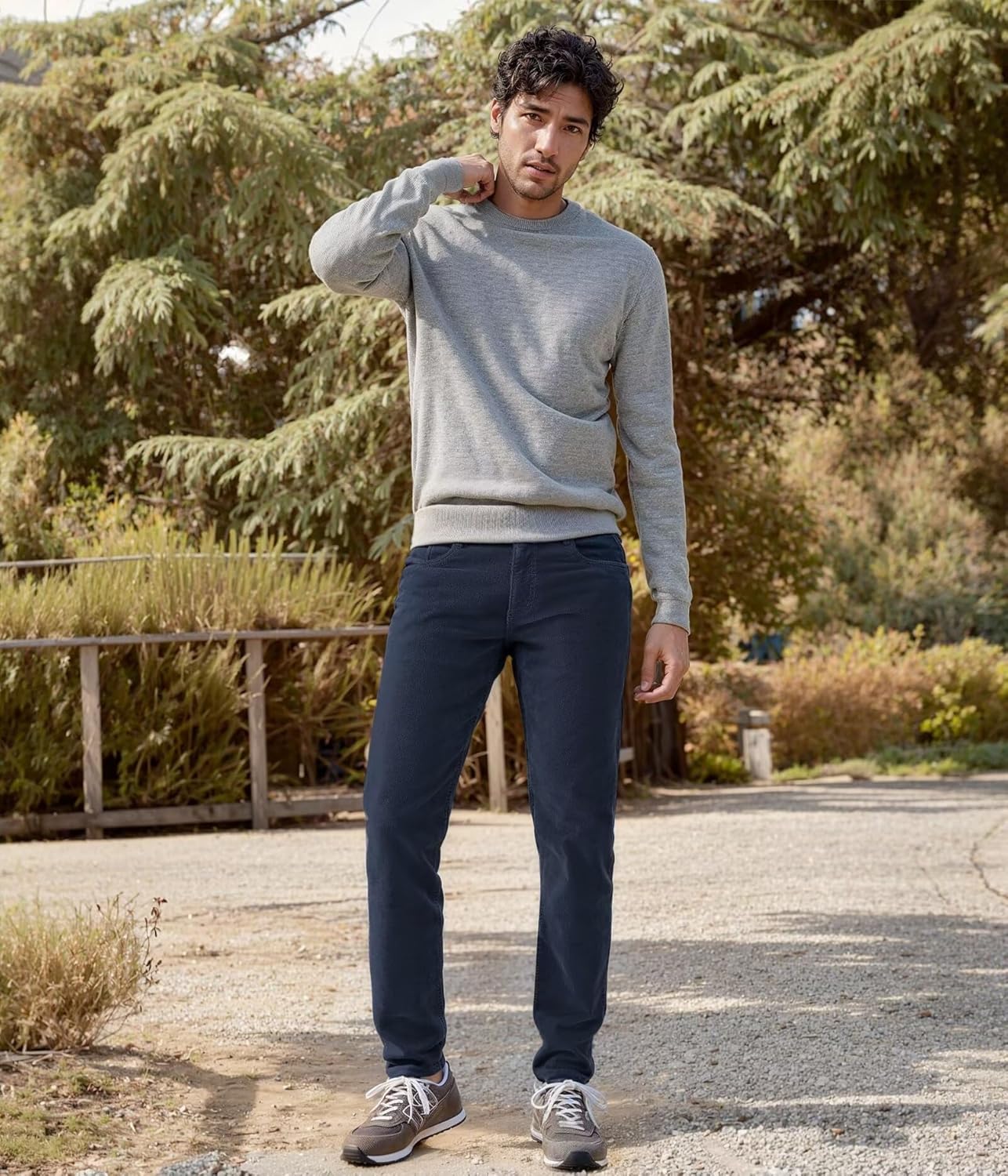 ETHANOL Men's Slim Stretchy Casual Corduroy Pant - Image 3