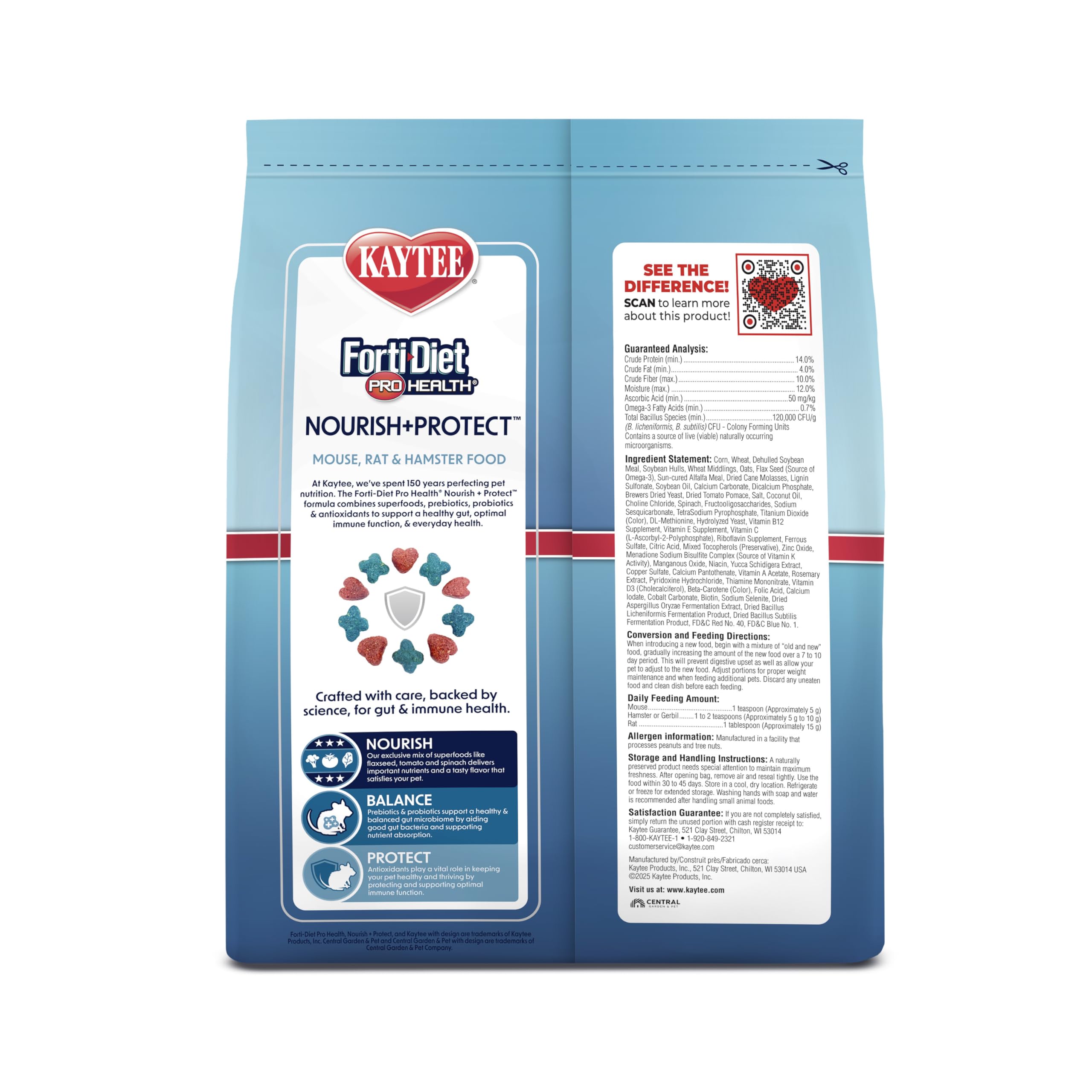 Kaytee Forti Diet Pro Health Small Animal Food For Mouse And Pet Rats, 3-Pound