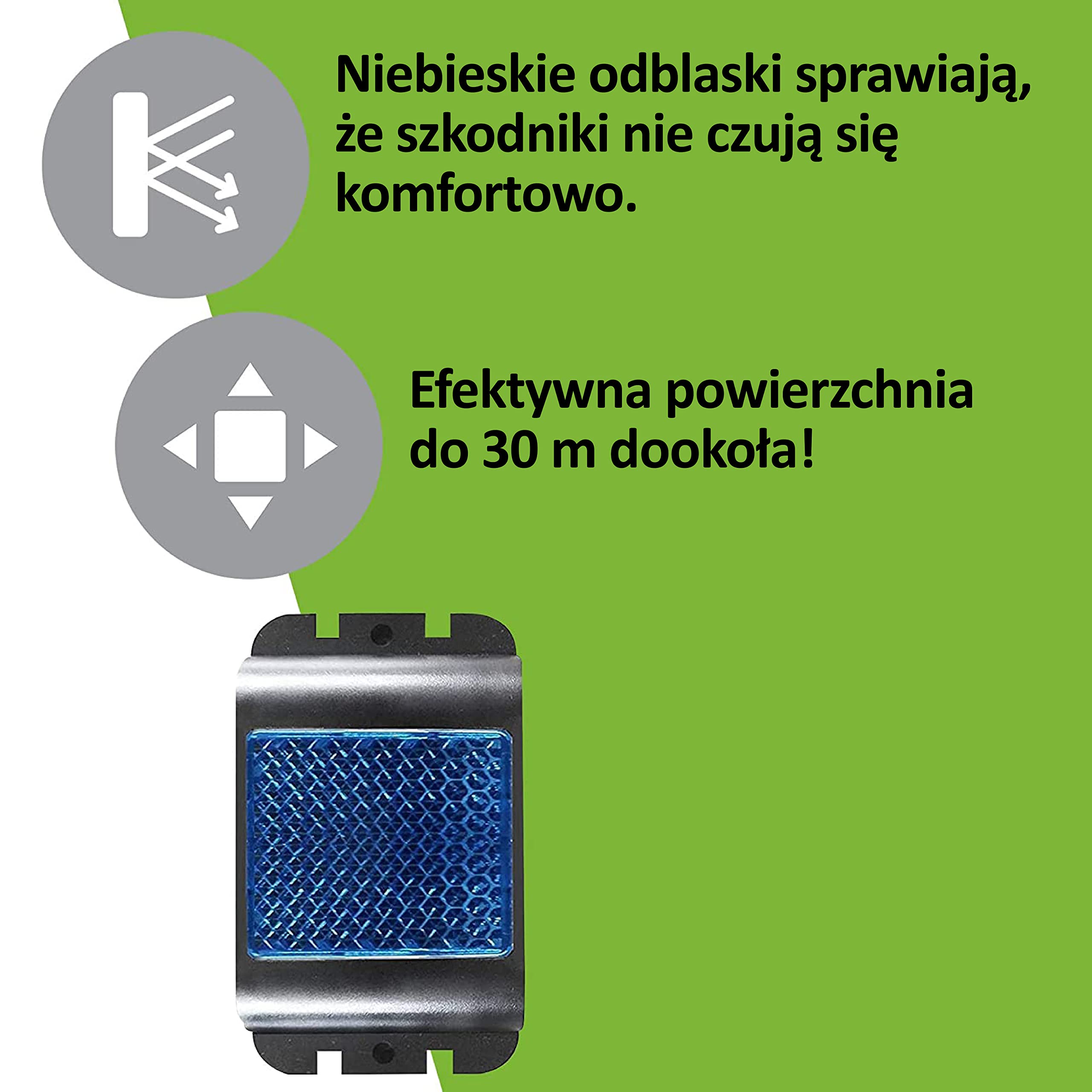 ISOTRONIC Solarny odstraszacz szopów, jeleni i lisów – Niebieskie światło LED – Skuteczna ochrona przed dziką zwierzyną – Zasięg 40 m² (6 sztuki)