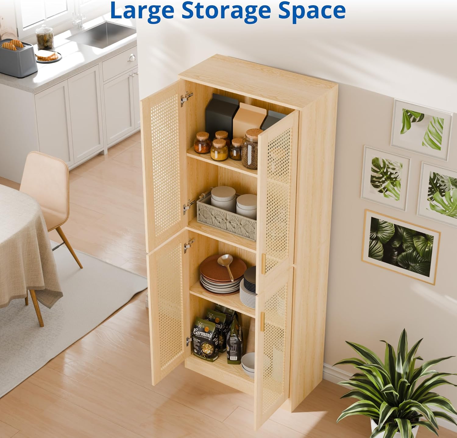 Dimensions of the Cozy Castle Kitchen Pantry Cabinet
