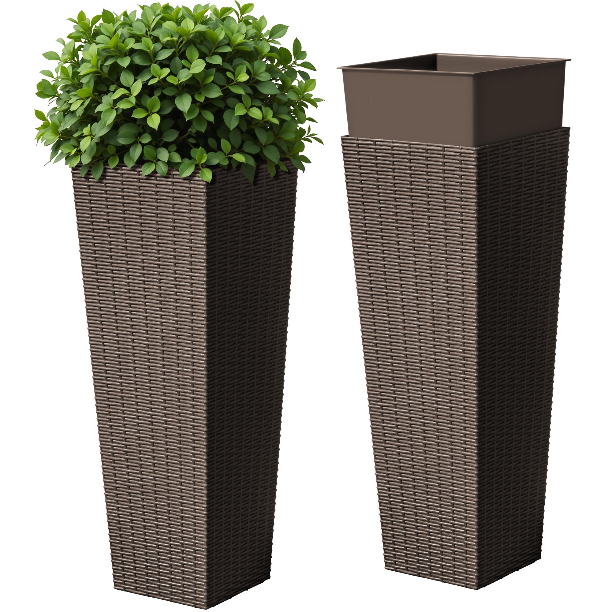 Devoko Resin Tall Planters Set of 2