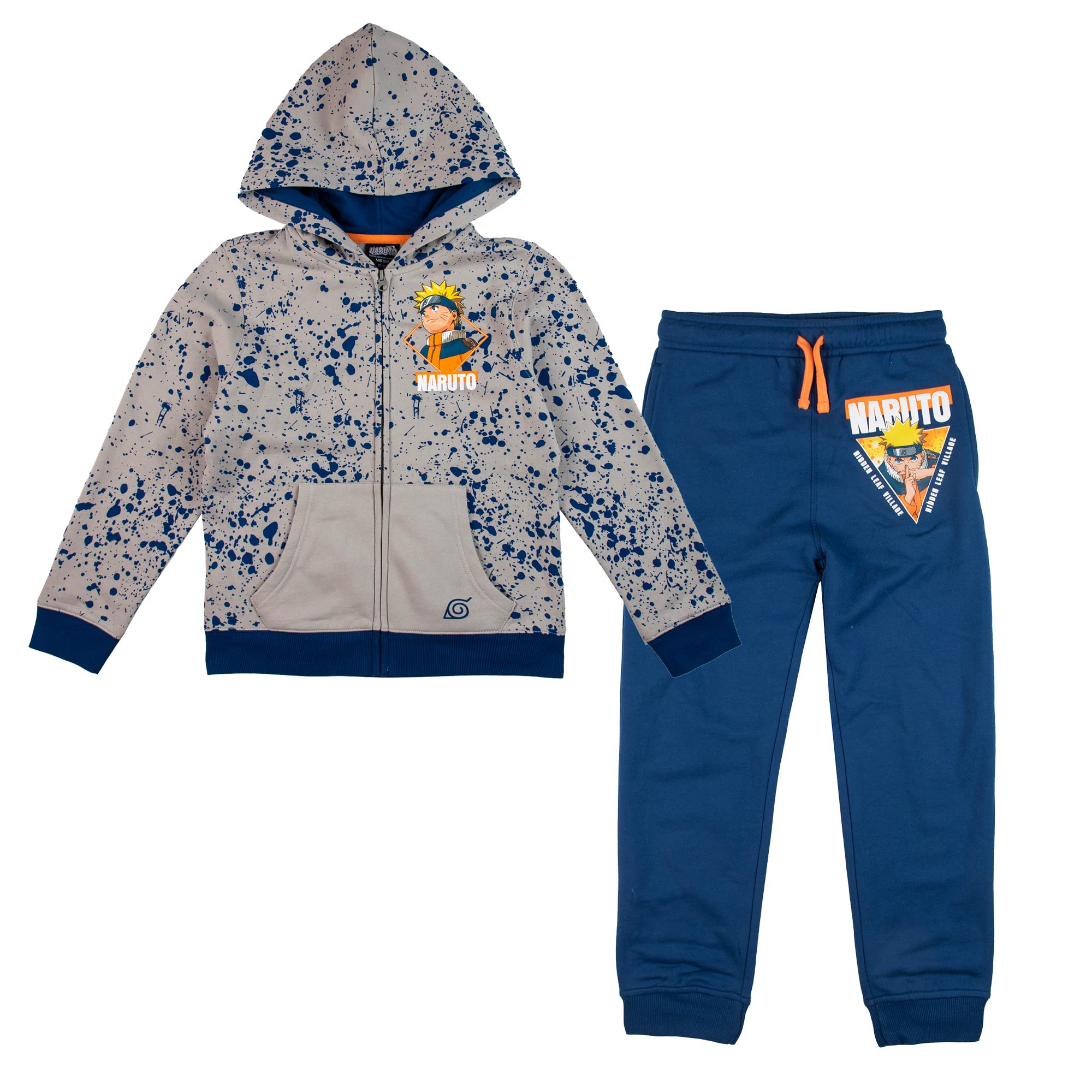 Naruto Classic Youth Boys Sudadera con capucha y pantalones deportivos azul marino, Blue, X-Large