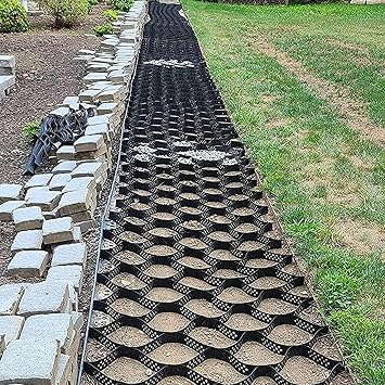 2" Thick Permeable Pavers Grass Grid for Driveway, Geo Ground Grid for Parking Pad, 3ft/ 5ft/ 10ft/ 15ft/ 20ft/25ft/ 30ft Paver System, Garage Walkway Parking Ground Stabilization Grid2x9 m/6
