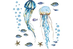 Marvelous Watercolor Jellyfish Wall Decals for a Magical Undersea Ambiance