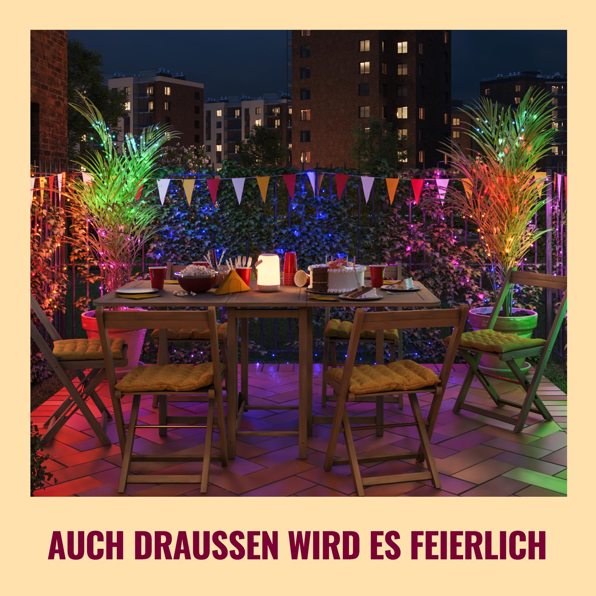 WiZ RGBIC Smart LED Fairy Light - Lichterkette mit 160 LEDs, 16 Mio. Farben + Weißschattierungen, 8 Lichtzonen, verbindet sich mit WLAN, Sprach- / App-Steuerung, funktioniert mit Google Home, Alexa