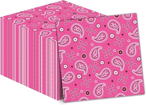 40Pcs Western Cowgirl Party Napkins Western Cowgirl Theme Party Paper Napkins Disposable Party Napkins Set Western Cowgirl Paper Luncheon Napkins Western