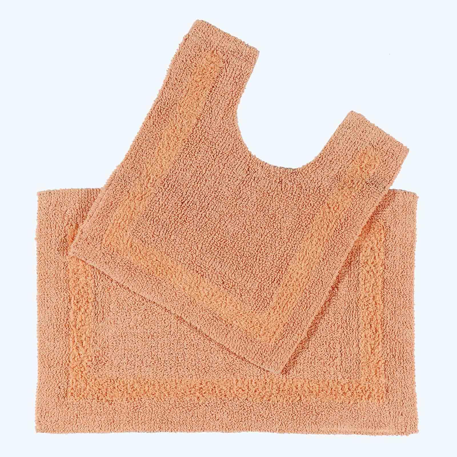 HOMESCAPES Toilet Mat, Luxury 1600gsm Extra Soft 100% Cotton, Reversible Bathroom Mats Non-Slip, Washable, Super Absorbent, Quick-Dry, Raspberry Pink Pedestal Rug for Toilet, 50 x 55 cm — view 97