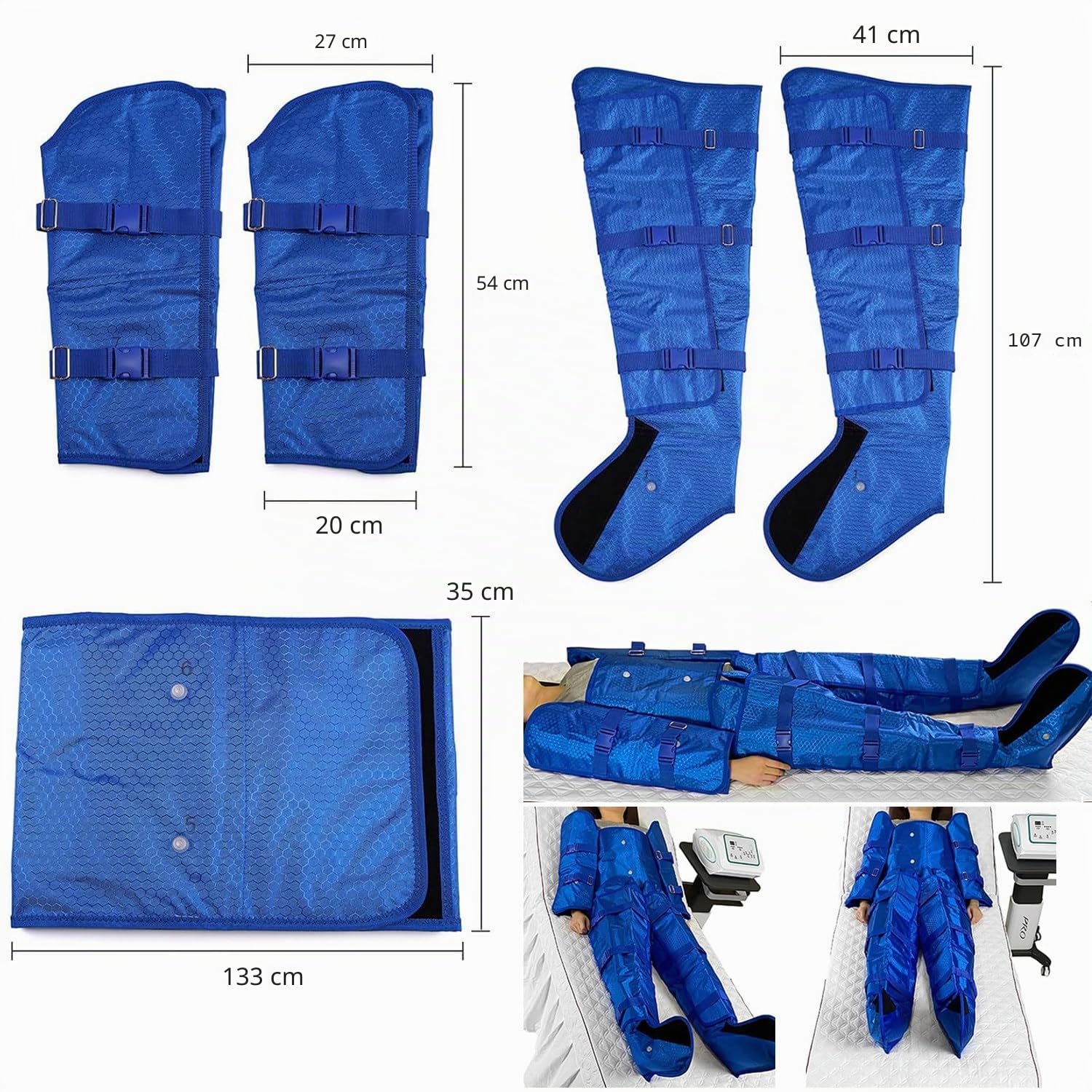 Máquina de Drenaje Linfático Presoterapia Profesional,4 Programas,16 Airbag,Adelgazamiento Corporal,Alivio Dolor Muscular,Máquina Compresión Piernas 3 En 1 Masajeadores Pies