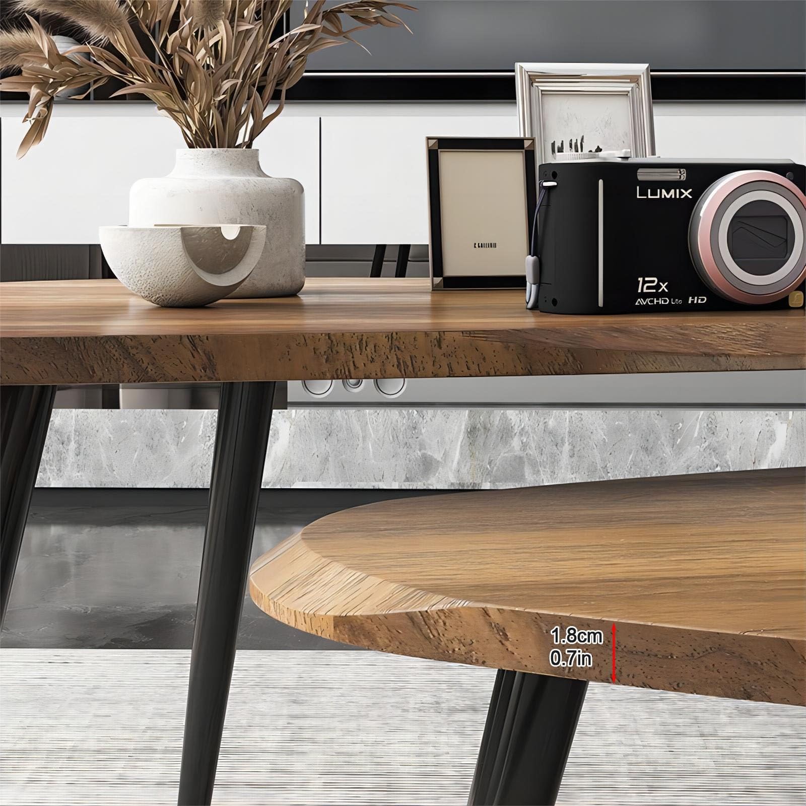 Table basse ovale – Tables gigognes modernes du milieu du siècle pour salon, bureau à domicile et café – Design élégant de table centrale