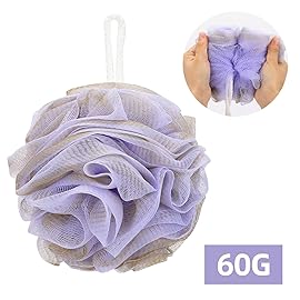 Tbestmax 4 Pack Bath Sponge Pouf Shower Loofah Body Scrubber Exfoliator, 60g/Piece - 4 Colors