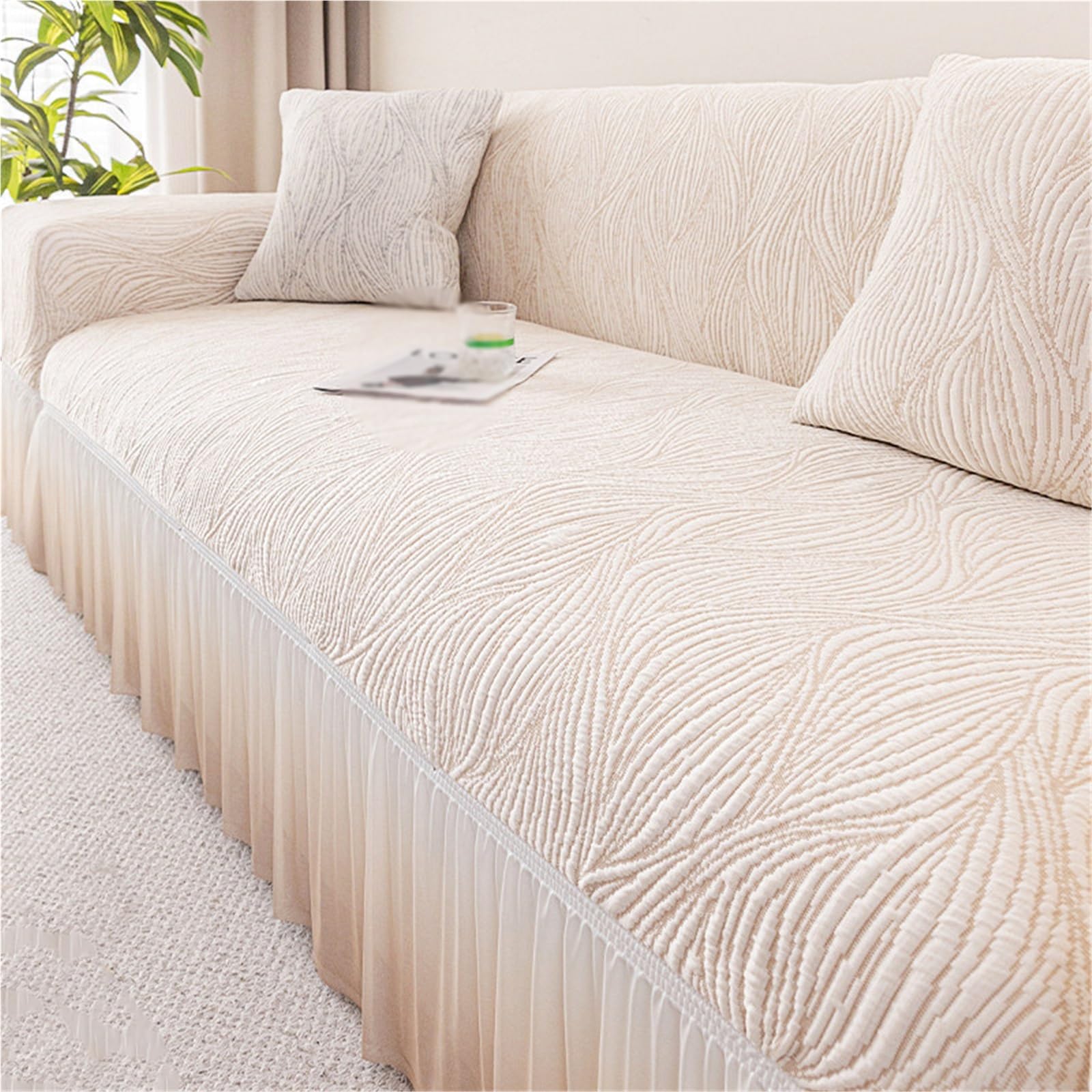 YAIUNHIQ 2026 New Full Coverage Summer Sofa Cover, Universal Non Slip Furniture Protector, Breathable All-inclusive Couch Slipcover(Coffee,190 * 230cm)