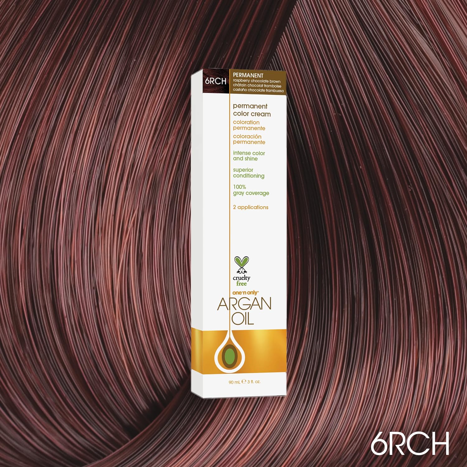 One N' Only Permanent Hair Color - Permanent Hair Dye Made with Argan Oil - Delivers Rich, Accurate Tones with Gray Coverage - Improves Moisture & Elasticity - 6RCH Raspberry Chocolate Brown (3 oz)