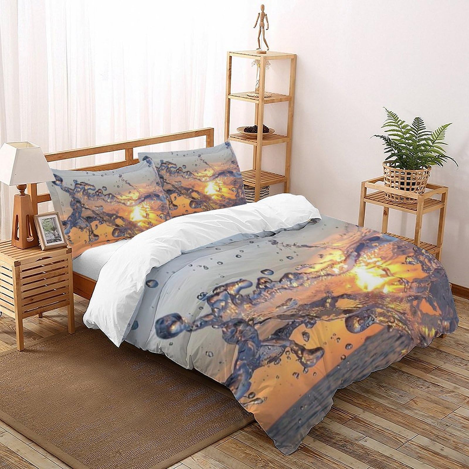 Housse de couette King mer 3D en microfibre avec 2 taies d'oreiller pour garçon