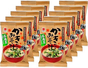 Amazon | 【10食入】フリーズドライ牡蠣のだし入りみそ汁（広島菜