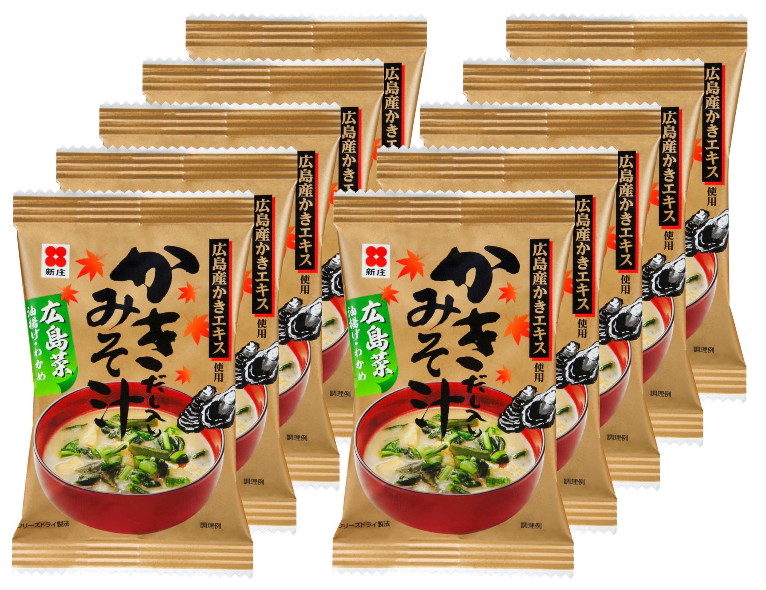 Amazon | 【10食入】フリーズドライ牡蠣のだし入りみそ汁（広島菜